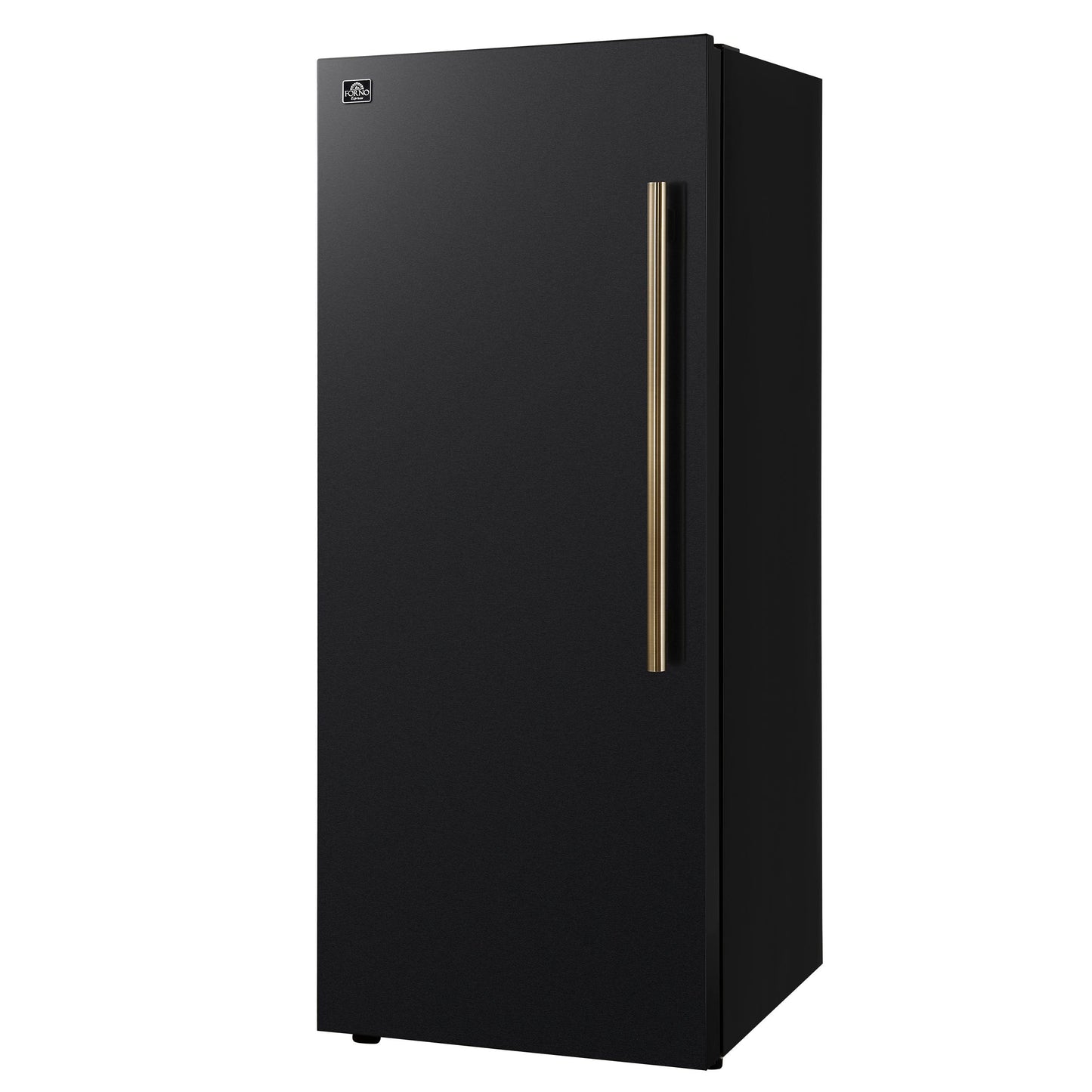 Forno FFFFD172228BLKLS Forno Maderno 28-Inch Convertible Upright Freezer/Refrigerator In Black With Antique Brass Handle, 13.6 Cu.Ft., Left Swing