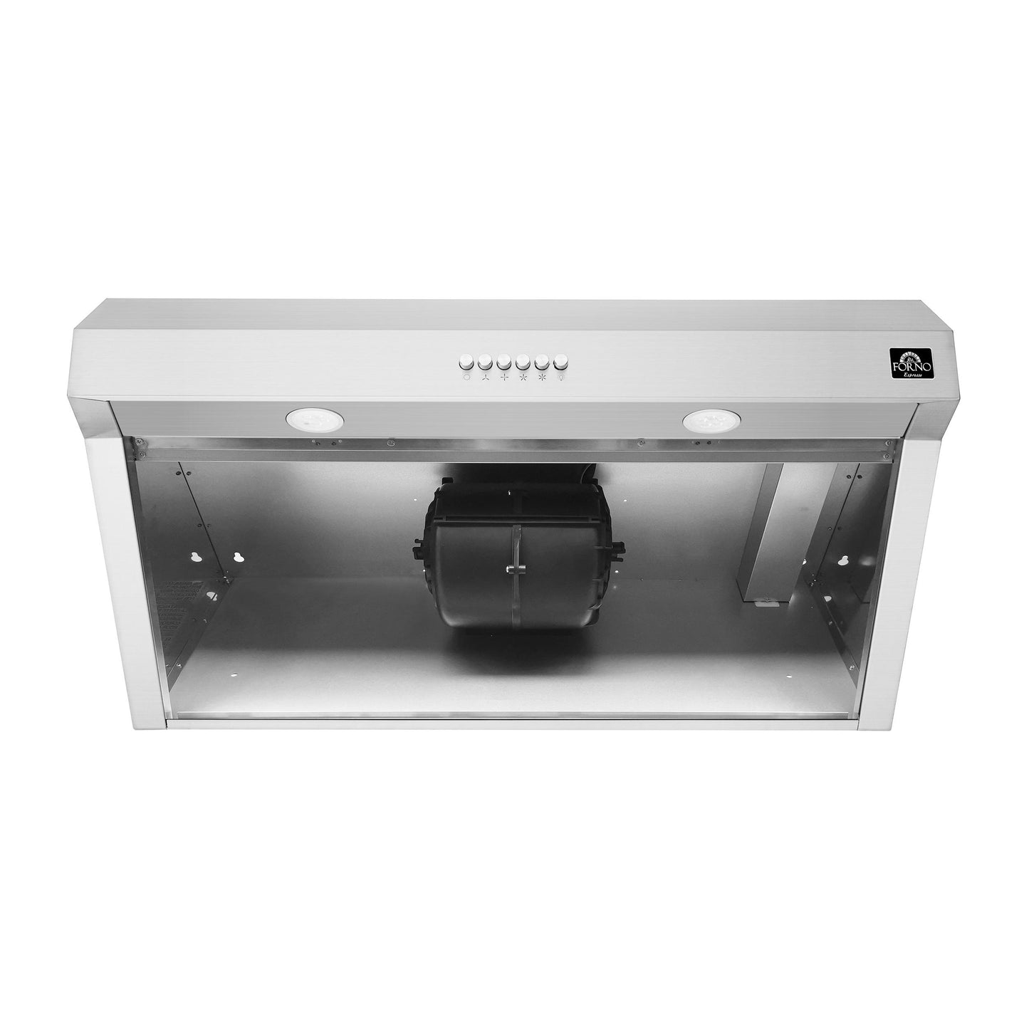 Forno FRHUC525530 Forno Bari Espresso 30-Inch Under Cabinet Range Hood, Stainless Steel, 400 Cfm, Led Lighting, Dishwasher-Safe Baffle Filters, 4-Speed Fan Control