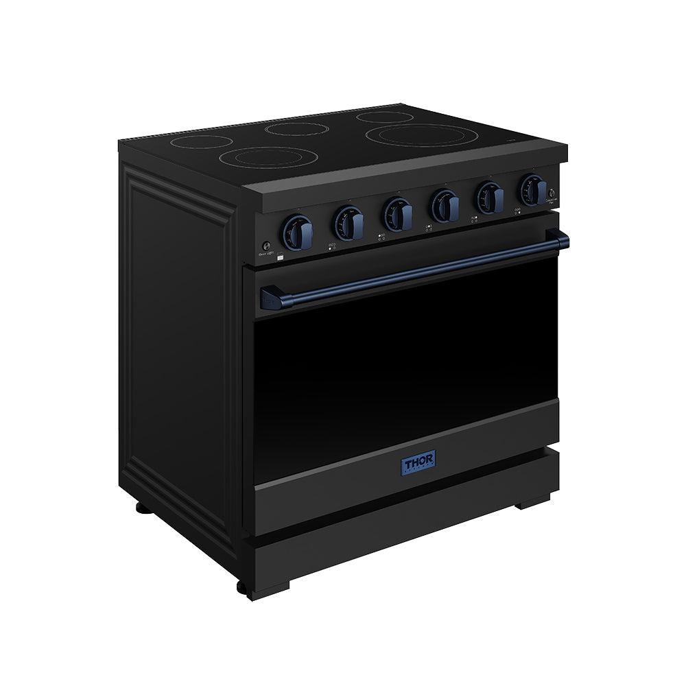Thor Kitchen RSE36PBBLU 36 Inch Professional Electric Range In Black/Blue Gordon Ramsay Series
