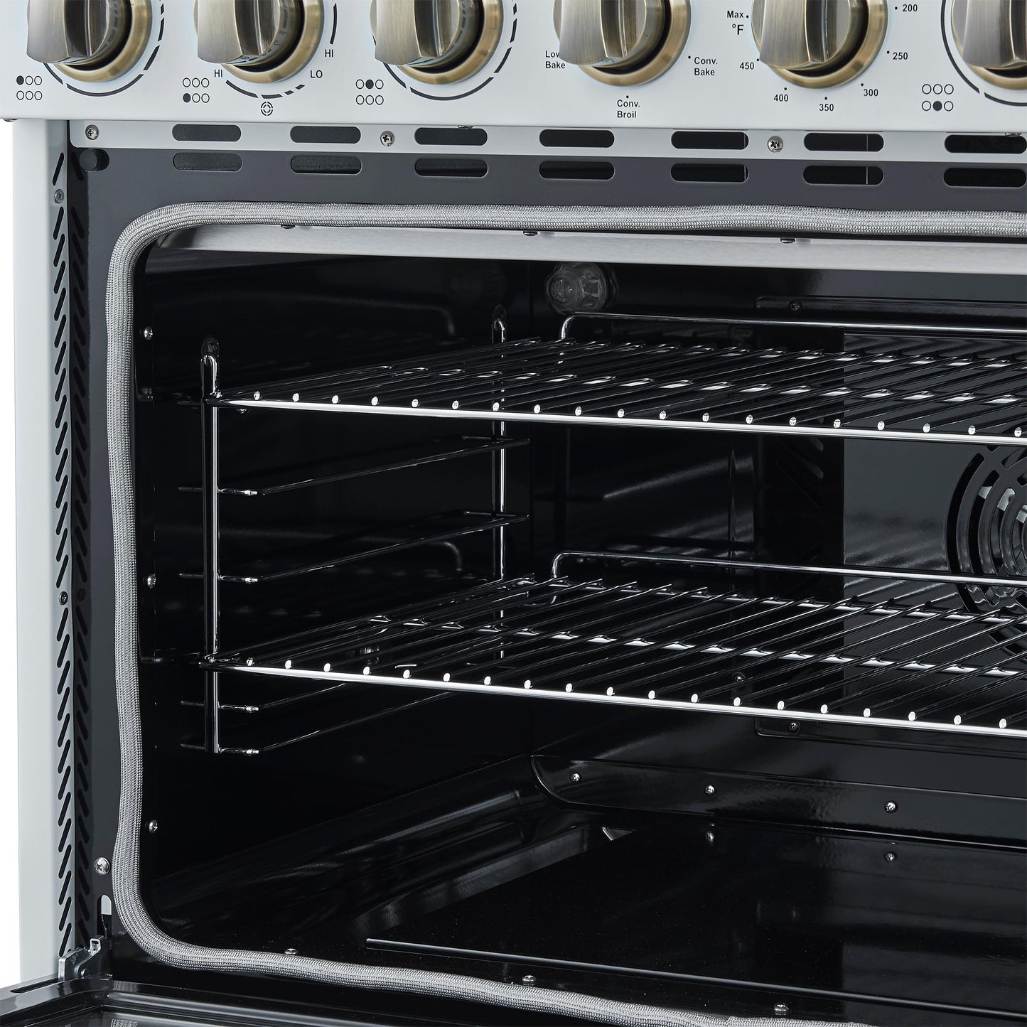 Forno FFSEL601136WHT Forno Paolo 36 Inch White Freestanding Electric Range, Stainless Steel, 5.44 Cu.Ft, True Convection Oven, Energy Efficient