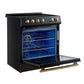 Forno FFSIN098230BLK Forno Leonardo Espresso 30-Inch Slide-In Black Induction Range, Convection Oven, 5 Cooking Zones, Touch Control Panel
