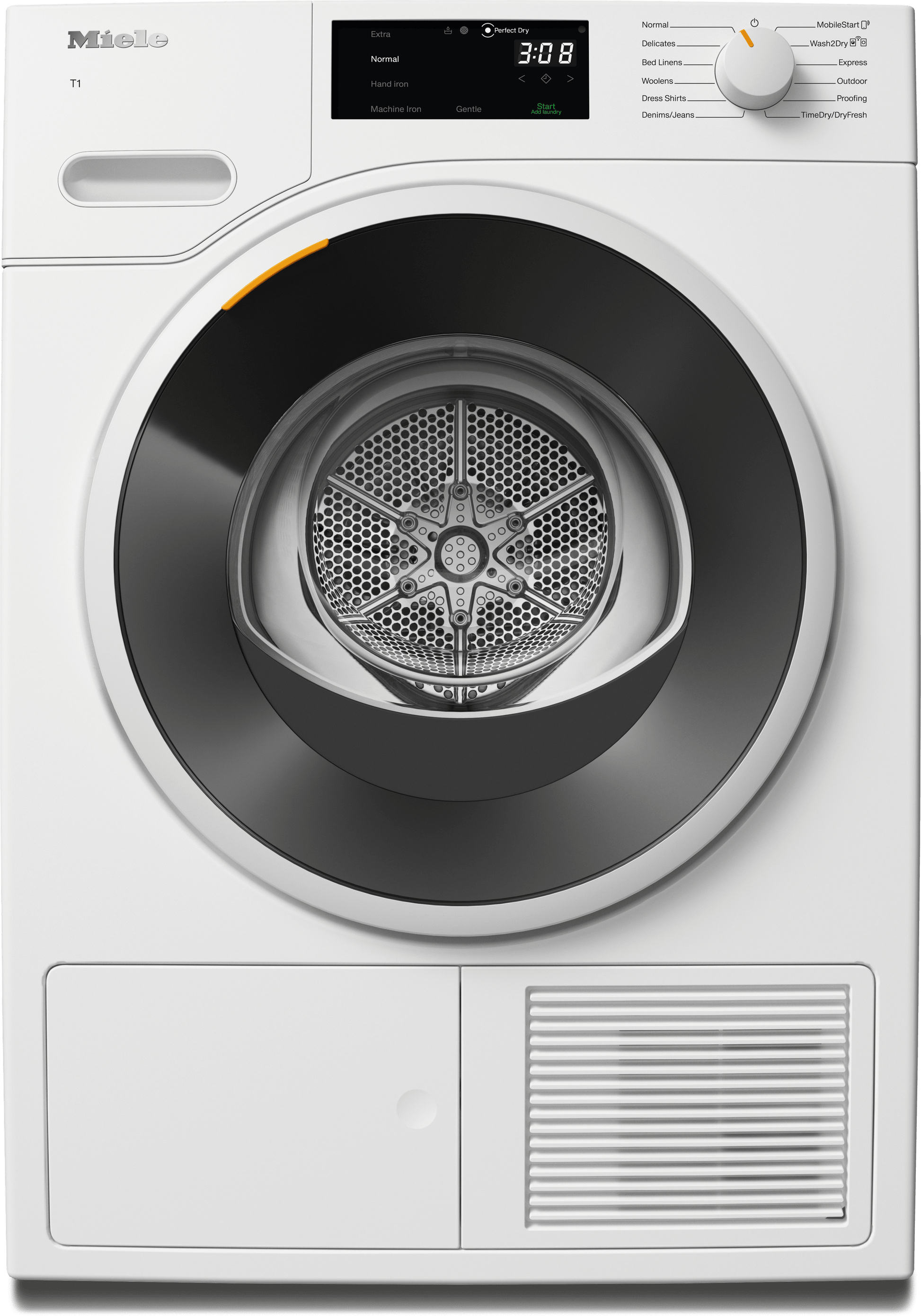 Miele TXF360WP Txf360Wp - T1 Heat-Pump Dryer: 18 Lb (8 Kg) Directsensor Honeycomb Drum Fragrancedos Miele@Home Dryprotect