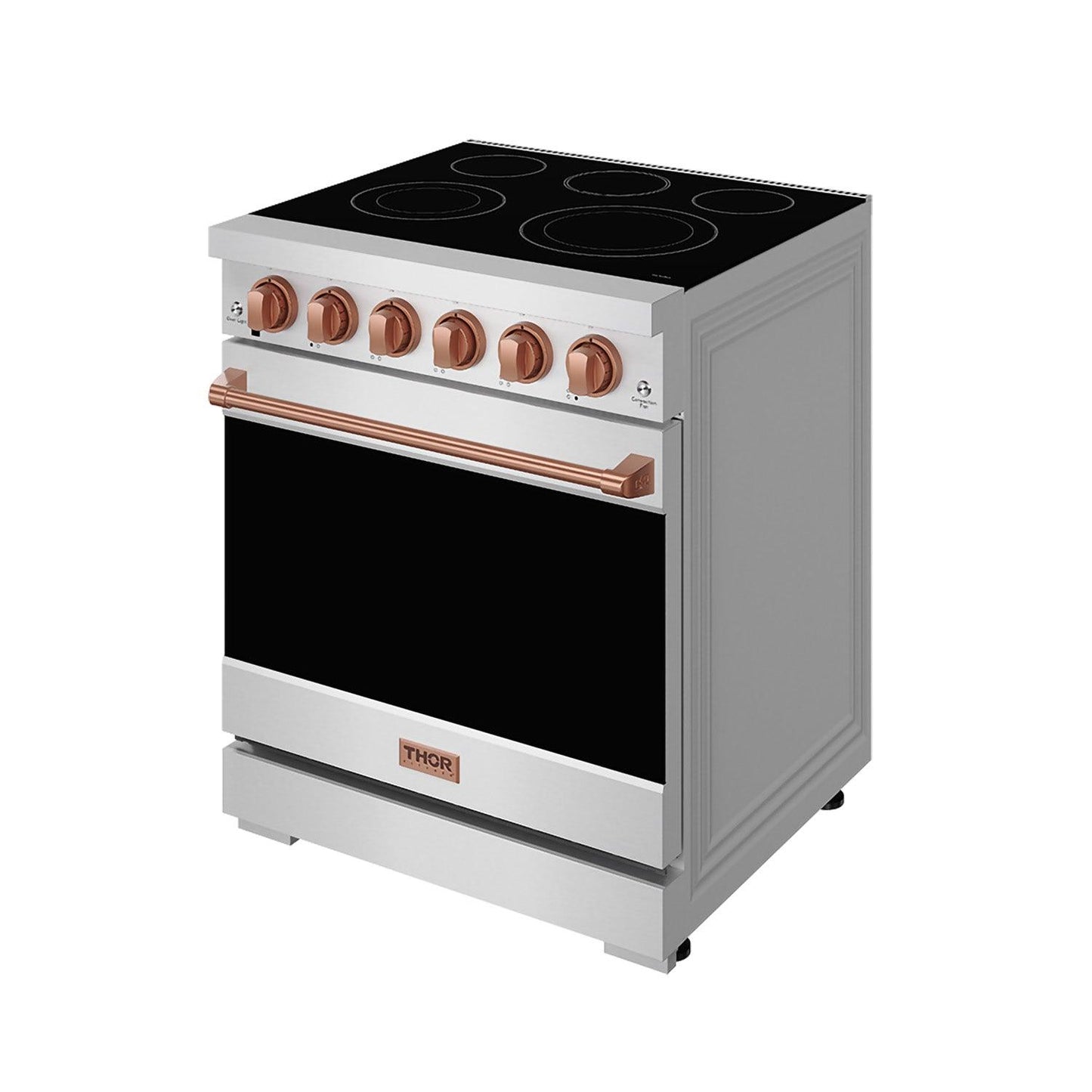 Thor Kitchen RSE30PRSG 30 Inch Professional Electric Range With Precision Knob Control In Stainless Steel And Rose Gold Gordon Ramsay Series