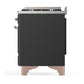 Ilve UM60FSNR3MGP Ilve Um60Fsnr3Mgp Majestic Iii 60 Inch Dual Fuel Range With 7 Burners, Griddle And French Top, Dual Function Burner With Up To 25,000 Btu (Natural Gas, Triple Glass Door, Graphite Matte, Copper)