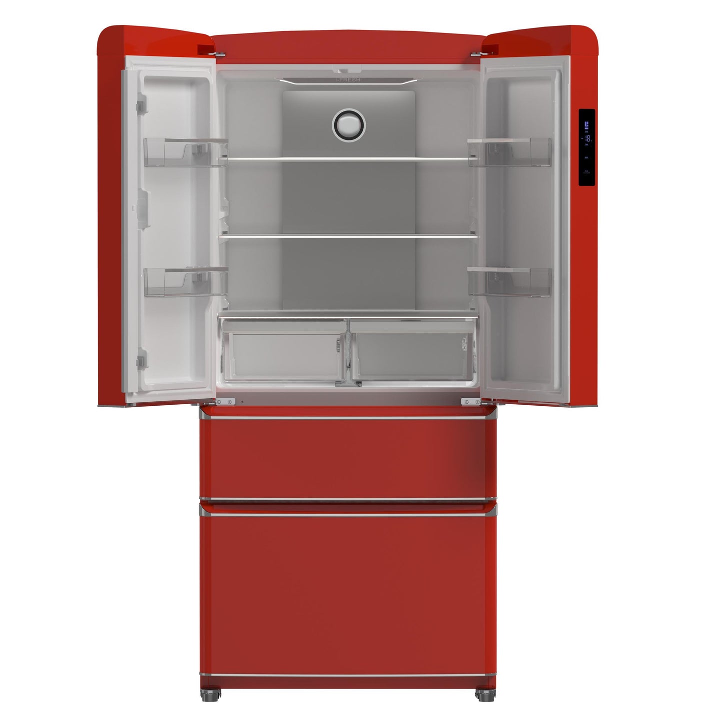 Forno FFFFD179133RED Forno Luigi 33-Inch French Door Refrigerator, 18 Cu.Ft, Red Finish, Handle-Free Design, Energy Star Certified