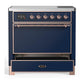 Ilve UMIB36QNR3MBP Ilve Umib36Qnr3Mbp Majestic Iii 36 Inch Induction Range With 6 Elements, 3.5 Cu. Ft. Total Oven Capacity (Solid Door, Midnight Blue, Copper)