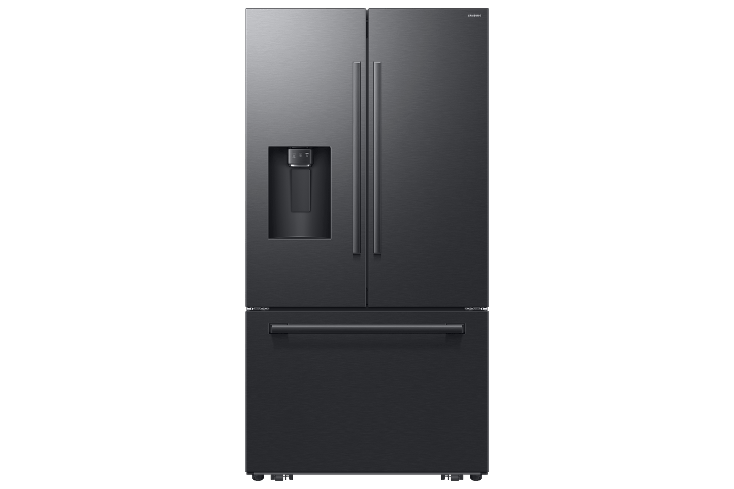 Samsung F1772032127069 Bespoke Kitchen Package With Ai 3-Door French Door Fridge, Slide-In Gas Range, Smart Dishwasher & Over-The-Range Microwave In Matte Black Steel