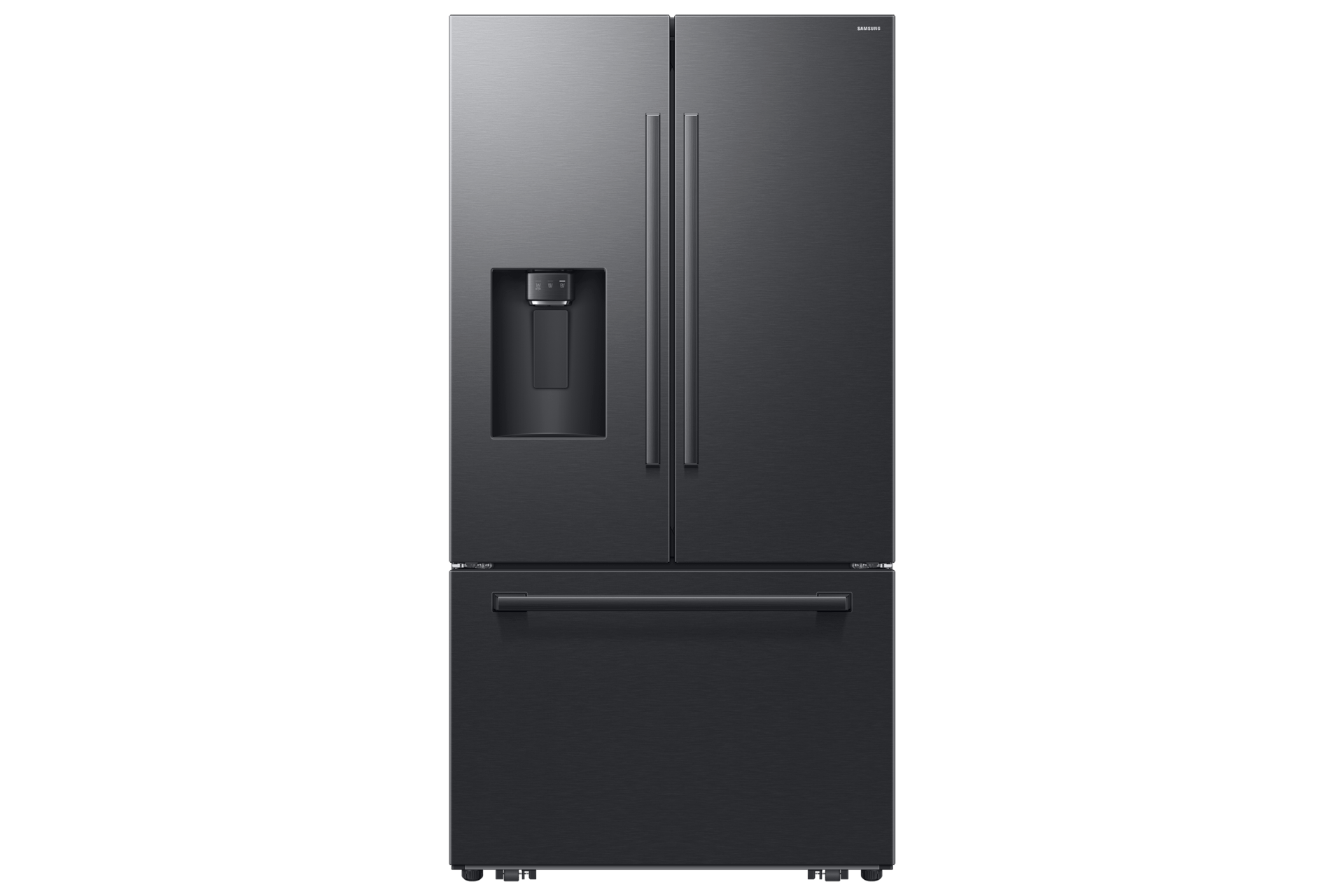 Samsung F1772032127069 Bespoke Kitchen Package With Ai 3-Door French Door Fridge, Slide-In Gas Range, Smart Dishwasher & Over-The-Range Microwave In Matte Black Steel