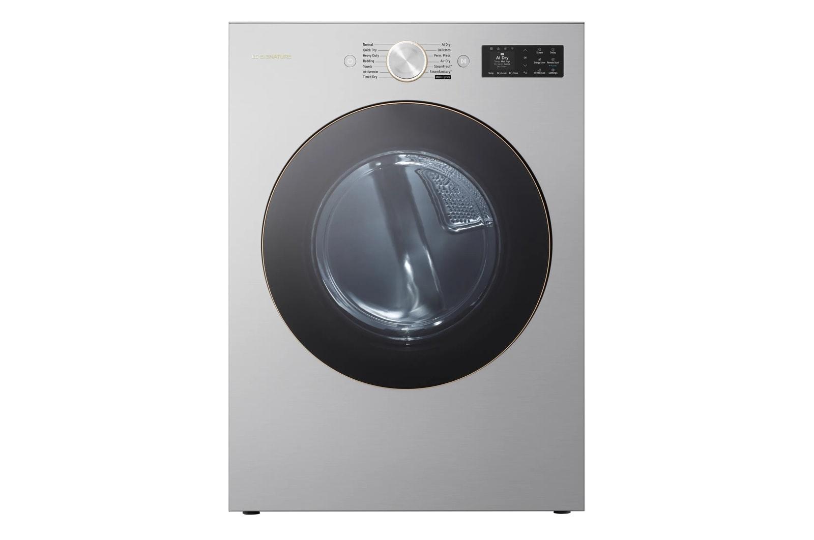 Lg DLGX9701P Lg Signature 9.0 Cu. Ft. Mega Capacity Smart Front Load Gas Dryer With Turbosteam®, Built-In Intelligence And Hybrid Electronic Controls With Lcd Display