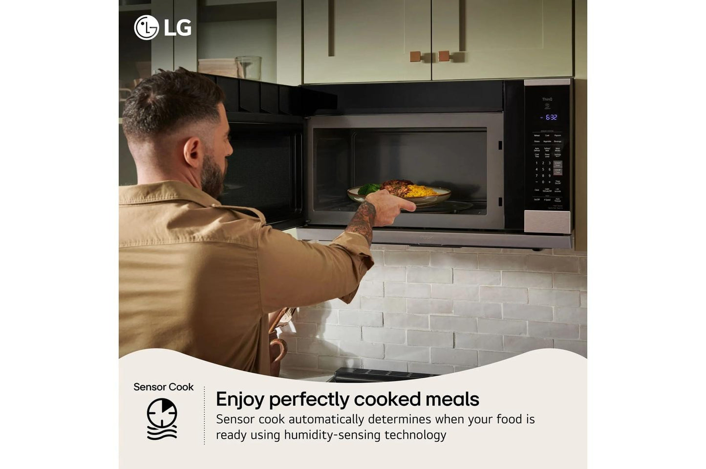 Lg MVEM1825Z 1.8 Cu. Ft. Smart Over-The-Range Microwave Oven With Easyclean®