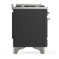 Ilve UM60FSQNR3MGCLP Ilve Um60Fsqnr3Mgclp Majestic Iii 60 Inch Dual Fuel Range With 7 Burners, Griddle And French Top, Dual Function Burner With Up To 25,000 Btu (Liquid Propane, Solid Door, Graphite Matte, Chrome)