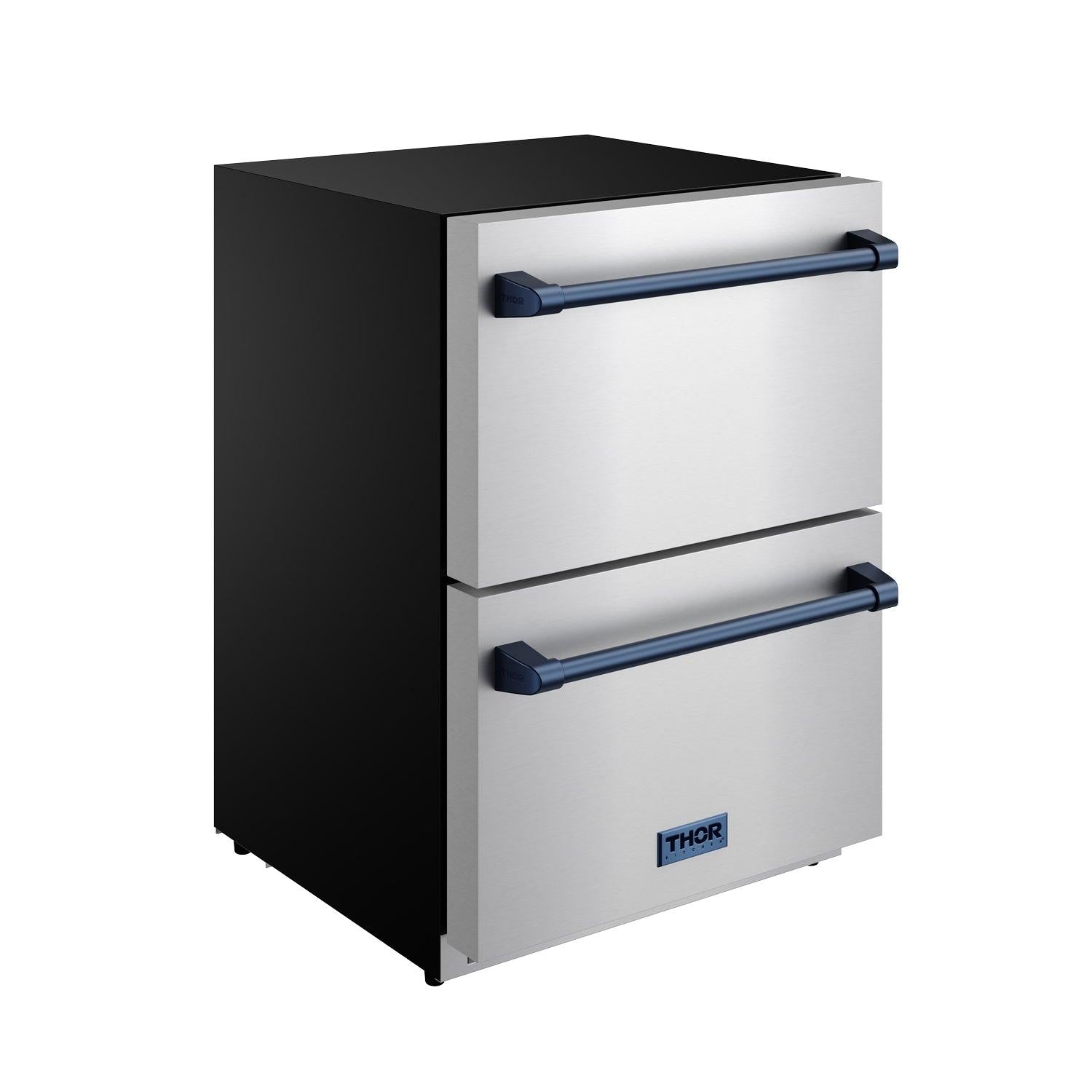 Thor Kitchen RZ24UBLU 24 Inch Undercounter Built-In / Freestanding Drawer Freezer - Stainless Steel/Blue Gordon Ramsay Series