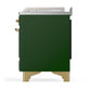 Ilve UM48FSQNR3EGGLP Ilve Um48Fsqnr3Egglp Majestic Iii 48 Inch Dual Fuel Range With 5 Black Brass Burners, Griddle And French Top, Dual Function Burner Up To 25,000 Btu (Liquid Propane, Solid Door, Emerald Green, Brass)