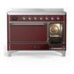 Ilve UMIB48QNR3BUC Ilve Umib48Qnr3Buc Majestic Iii 48 Inch Induction Range With 6 Elements, 5.02 Cu. Ft. Total Oven Capacity (Solid Door, Burgundy, Chrome)