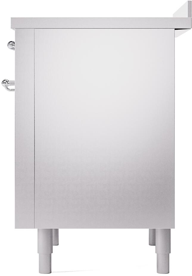 Ilve UPI366NMPSSC Nostalgie Ii 36 Inch Electric Freestanding Range In Stainless Steel With Chrome Trim