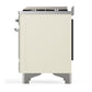 Ilve UM60FNR3AWC Ilve Um60Fnr3Awc Majestic Iii 60 Inch Dual Fuel Range With 9 Burners And Griddle, Dual Function Burner Up To 25,000 Btu (Natural Gas, Triple Glass Door, Antique White, Chrome)