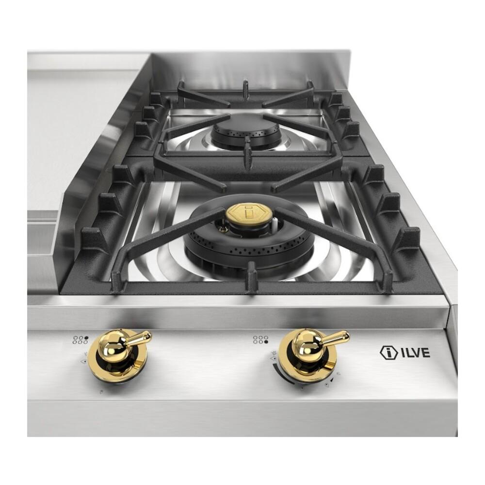 Ilve UHCP965FNSSG Ilve Uhcp965Fnssg Nostalgie Ii 36 Inch Built-In Gas Cooktop With Griddle, In Stainless Steel (Natural Gas)