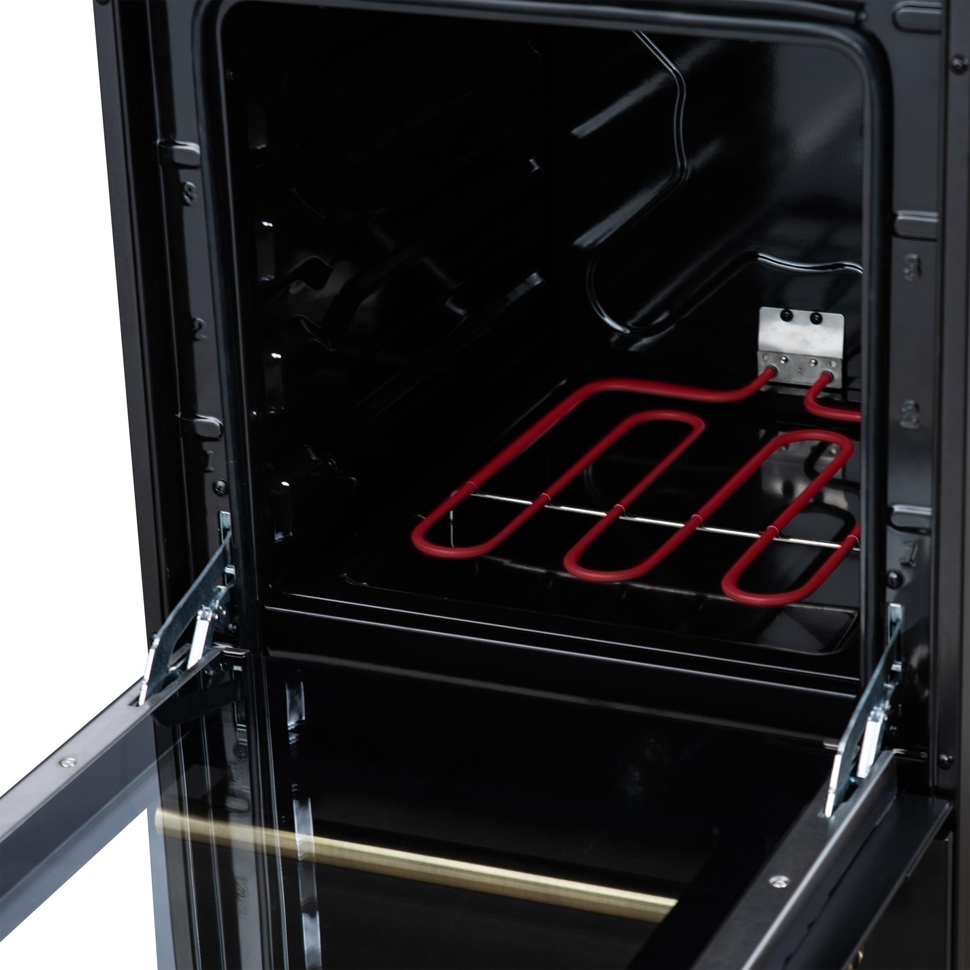 Forno FFSEL605220BLK Forno Pallerano 20 Inch Freestanding Electric Range In Black With Antique Brass, Compact Design