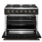 Forno FFSGS624436BLK Forno Galiano 36-Inch Freestanding Gas Range In Black With Antique Brass Design, 6 Burners, 83,000 Btu, 5.36 Cu.Ft. Convection Oven