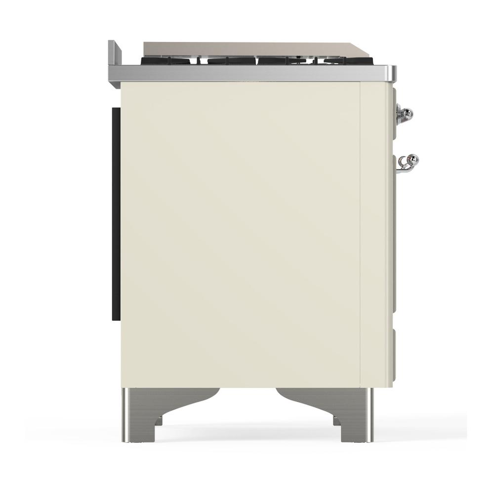 Ilve UM60FSNR3AWC Ilve Um60Fsnr3Awc Majestic Iii 60 Inch Dual Fuel Range With 7 Burners, Griddle And French Top, Dual Function Burner With Up To 25,000 Btu (Natural Gas, Triple Glass Door, Antique White, Chrome)