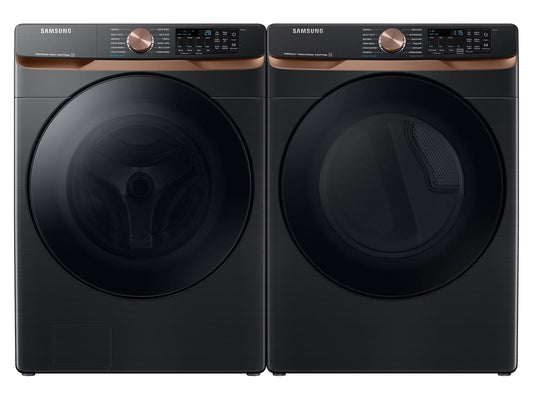 Samsung F1668783396714 Extra Large Capacity Smart Front Load Washer And Electric Dryer Set With Super Speed Wash, Steam Sanitize+, And Sensor Dry In Brushed Black