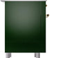 Ilve UPI366NMPEGG Nostalgie Ii 36 Inch Electric Freestanding Range In Emerald Green With Brass Trim