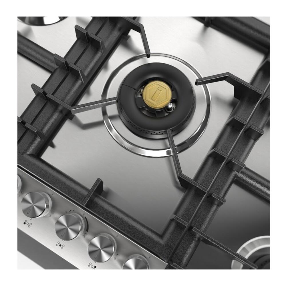 Ilve UHCPT95SSLP Ilve Uhcpt95Sslp Professional Plus Ii 36 Inch Built-In Gas Cooktop With Total Black Brass Burners, In Stainless Steel (5 Sealed Burners, Liquid Propane)