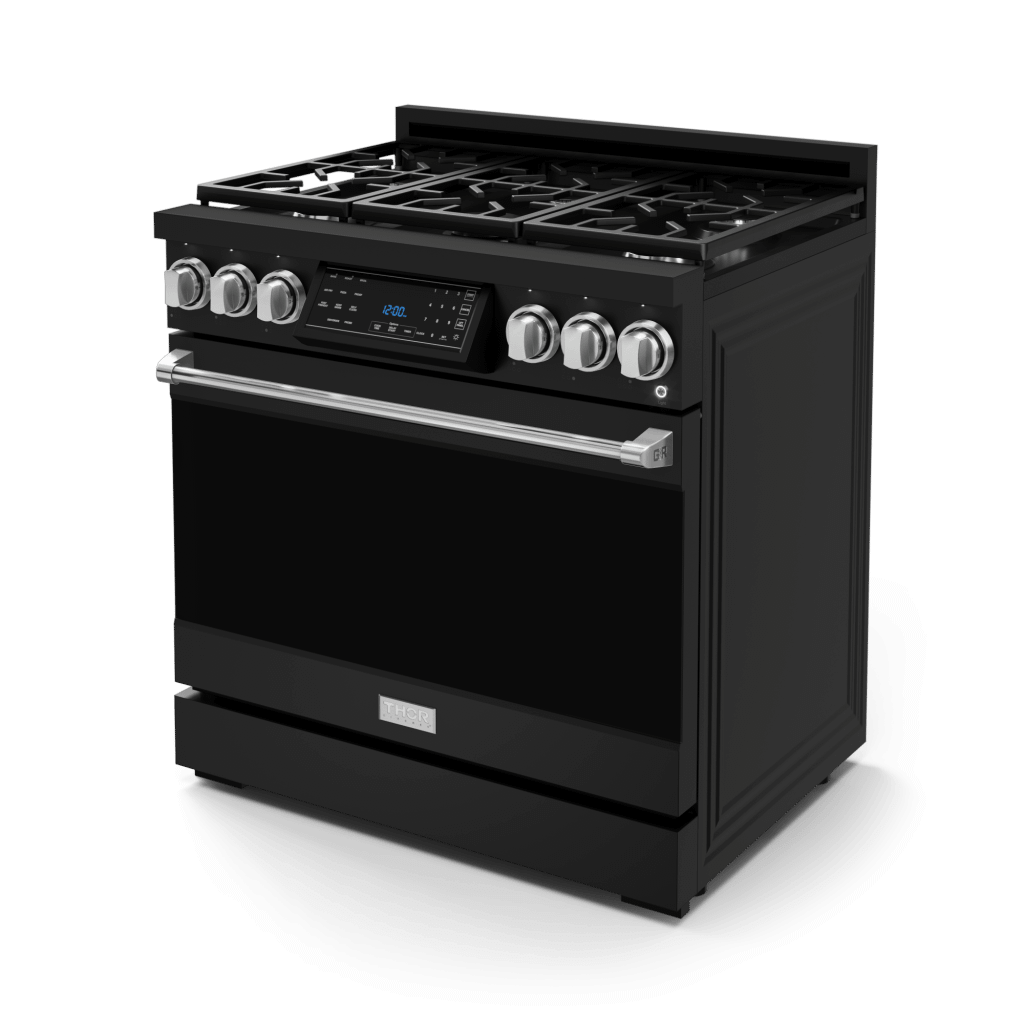 Thor Kitchen RSG36BLPSS 36 Inch Professional Lp Range With Tilt Panel Touch Control In Stainless Black/Stainless Steel Gordon Ramsay Series - Rsg36Blp-Ss