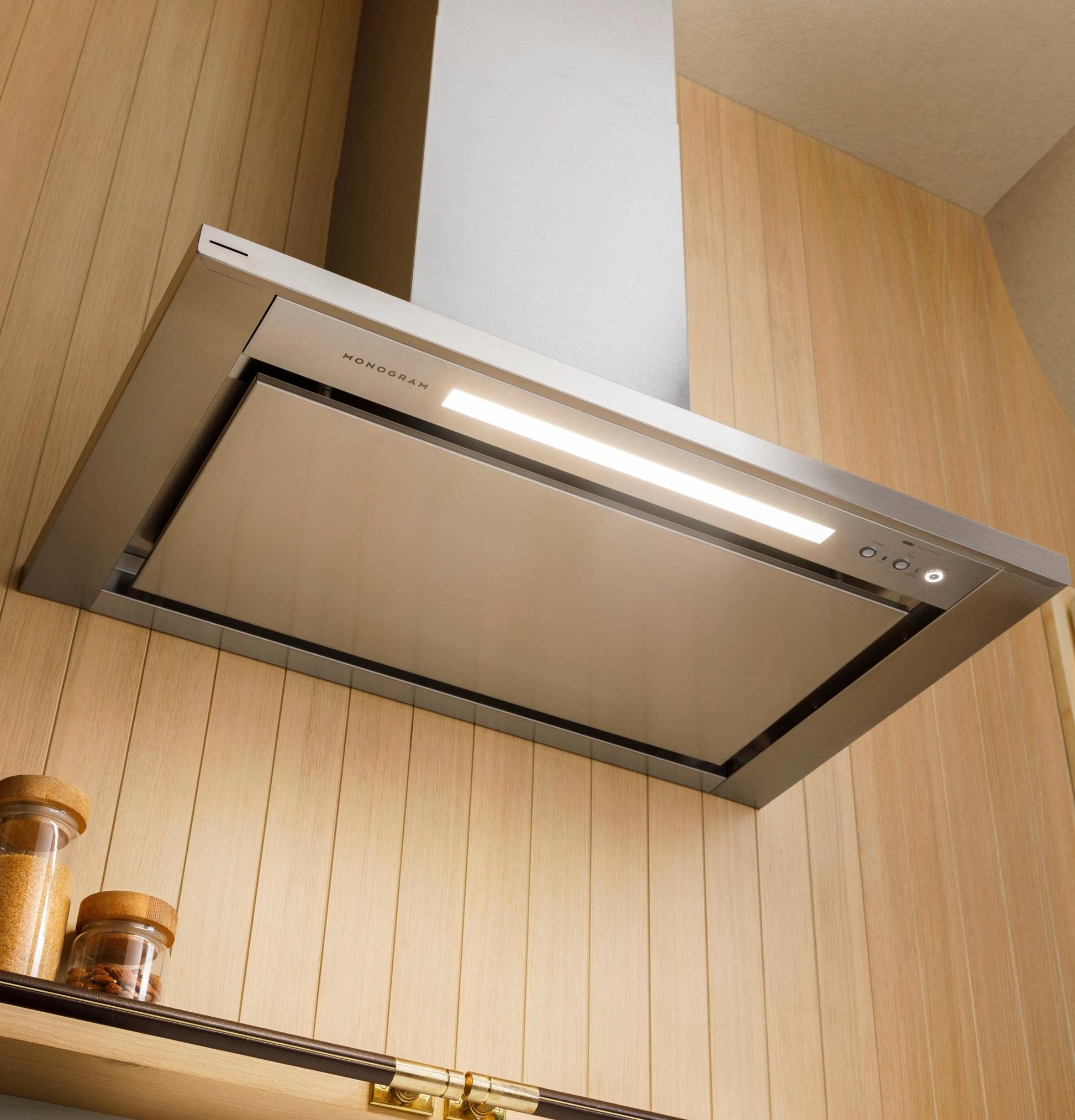 Monogram ZVWS361SRSS Monogram 36" Wall-Mounted Pyramid Chimney Vent Hood With Air Quality Sensors BLOWER SOLD SEPARATELY