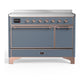 Ilve UMIB48QNR3BGP Ilve Umib48Qnr3Bgp Majestic Iii 48 Inch Induction Range With 6 Elements, 5.02 Cu. Ft. Total Oven Capacity (Solid Door, Blue Grey, Copper)