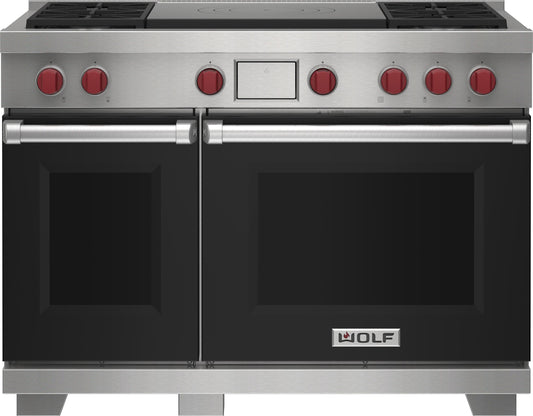 Wolf DF48450FBKPLP 48" Dual Fuel Range - 4 Burners And French Top