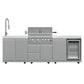 Forno FODKT2506WHT Forno Bulnes 30-Inch Bbq, 60,000 Btu, 3 Burners With Sear & Rotisserie Infrared Burners, Stainless Steel Outdoor Kitchen With 1.8 Cu.Ft. Beverage Center & White Sintered Stone Countertops