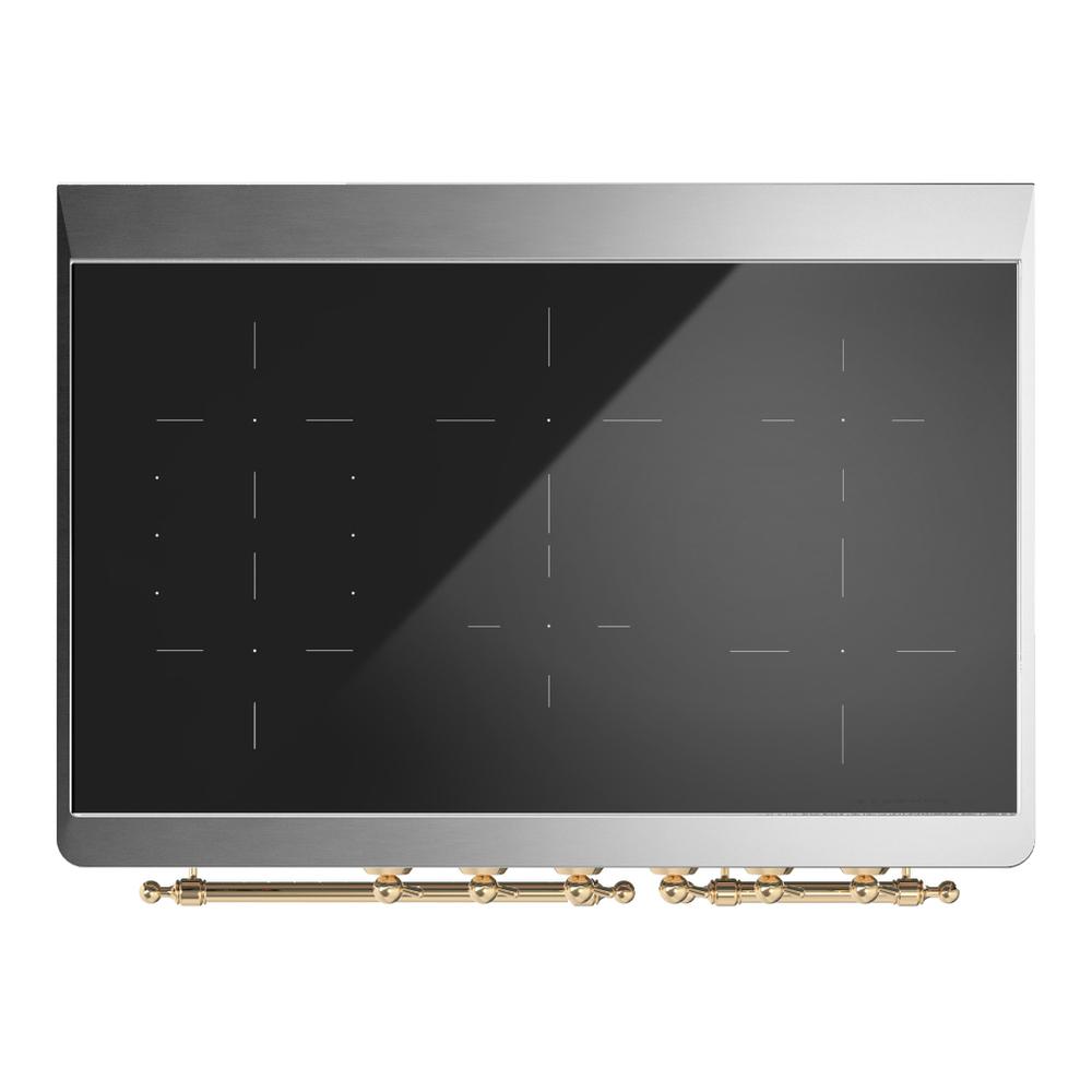 Ilve UMDIB40NR3SSG Ilve Umdib40Nr3Ssg Majestic Iii 40 Inch Induction Range With 6 Elements, 3.82 Cu. Ft. Total Oven Capacity (Triple Glass Door, Stainless Steel, Brass)