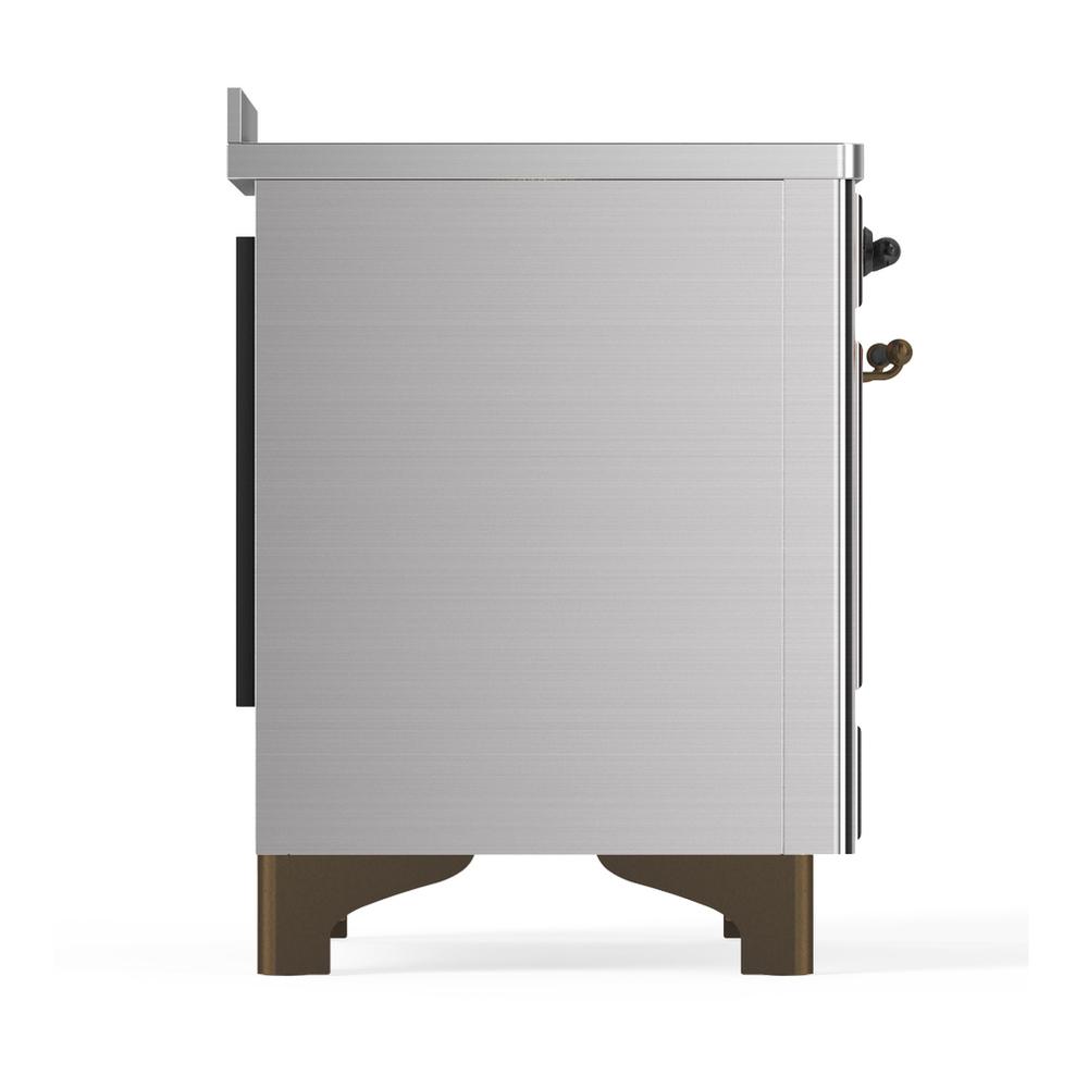 Ilve UMIB48QNR3SSB Ilve Umib48Qnr3Ssb Majestic Iii 48 Inch Induction Range With 6 Elements, 5.02 Cu. Ft. Total Oven Capacity (Solid Door, Stainless Steel, Burnished)