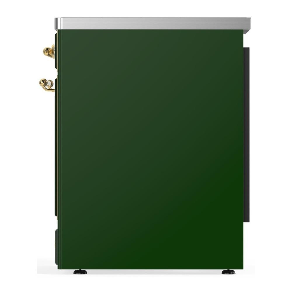 Ilve UMIB30QNR3EGG Ilve Umib30Qnr3Egg Majestic Iii 30 Inch Induction Range With 4 Elements, 4 Cu. Ft. Oven Capacity (Solid Door, Emerald Green, Brass)