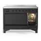 Ilve UMIB48QNR3MGB Ilve Umib48Qnr3Mgb Majestic Iii 48 Inch Induction Range With 6 Elements, 5.02 Cu. Ft. Total Oven Capacity (Solid Door, Graphite Matte, Burnished)