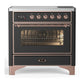Ilve UMIB36NR3MGP Ilve Umib36Nr3Mgp Majestic Iii 36 Inch Induction Range With 6 Elements, 3.5 Cu. Ft. Total Oven Capacity (Triple Glass Door, Graphite Matte, Copper)