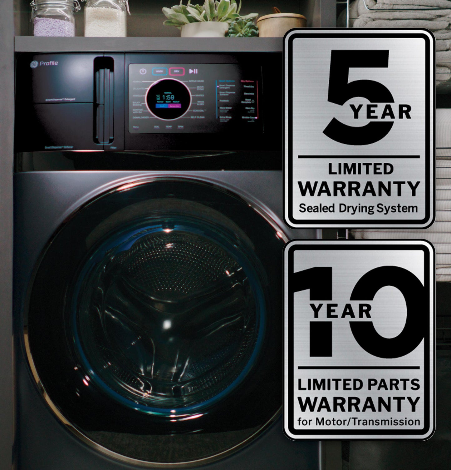 Ge Appliances PFQ97HSPVRS Ge Profile™ Energy Star® 4.8 Cu. Ft. Capacity Ultrafast Combo With Ventless Inverter Heat Pump Technology Washer/Dryer