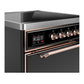 Ilve UMIB30QNR3BKP Ilve Umib30Qnr3Bkp Majestic Iii 30 Inch Induction Range With 4 Elements, 4 Cu. Ft. Oven Capacity (Solid Door, Glossy Black, Copper)