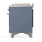 Ilve UM48FSQNR3BGC Ilve Um48Fsqnr3Bgc Majestic Iii 48 Inch Dual Fuel Range With 5 Black Brass Burners, Griddle And French Top, Dual Function Burner Up To 25,000 Btu (Natural Gas, Solid Door, Blue Grey, Chrome)