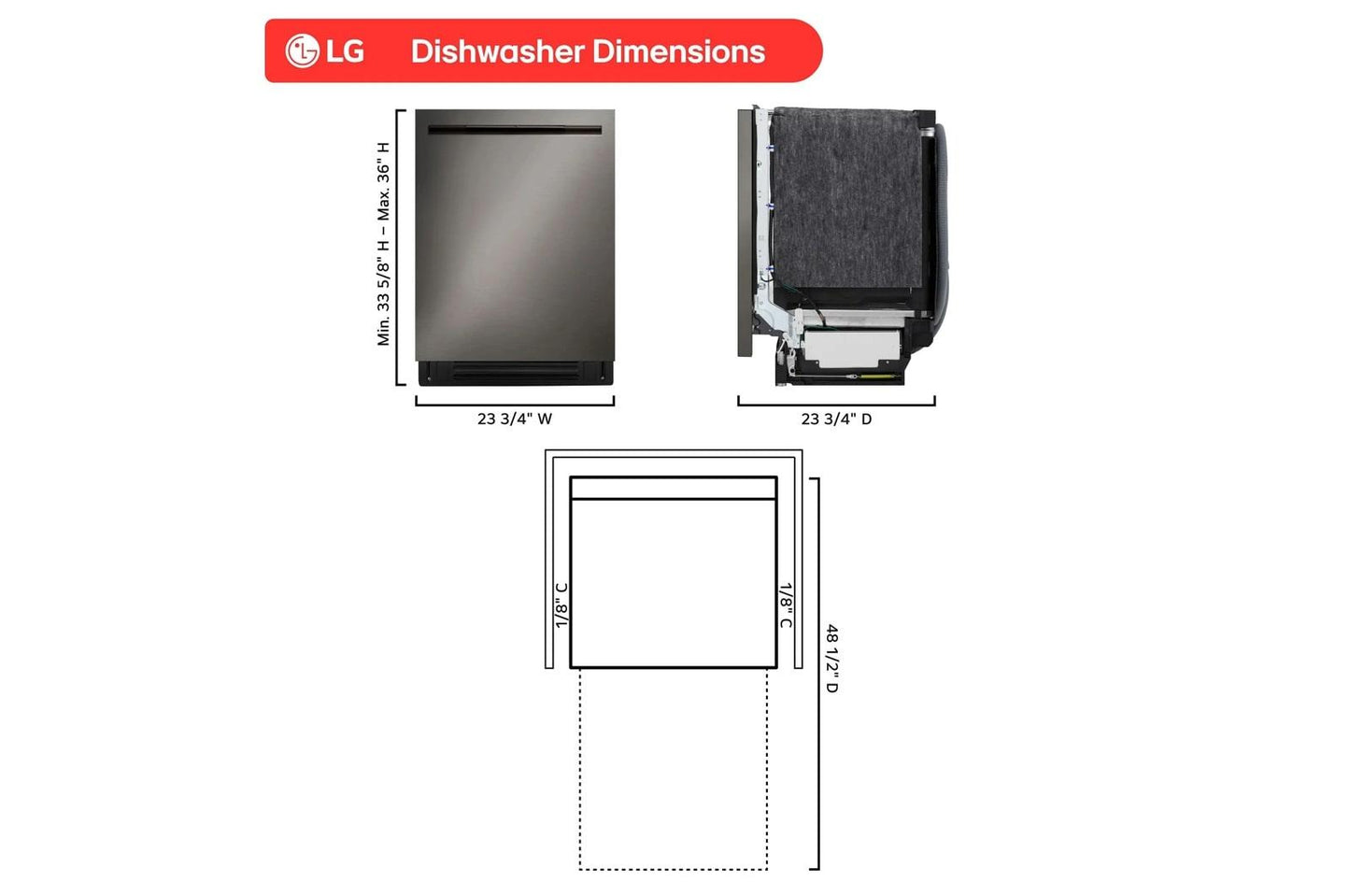 Lg LDNPM545D Smart Flushfit™ Top Control Dishwasher With 1-Hour Wash & Dry, Quadwash® Pro, And Dynamic Heat Dry™ W/Autovent Dry™