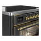 Ilve UMIB36NR3MGG Ilve Umib36Nr3Mgg Majestic Iii 36 Inch Induction Range With 6 Elements, 3.5 Cu. Ft. Total Oven Capacity (Triple Glass Door, Graphite Matte, Brass)