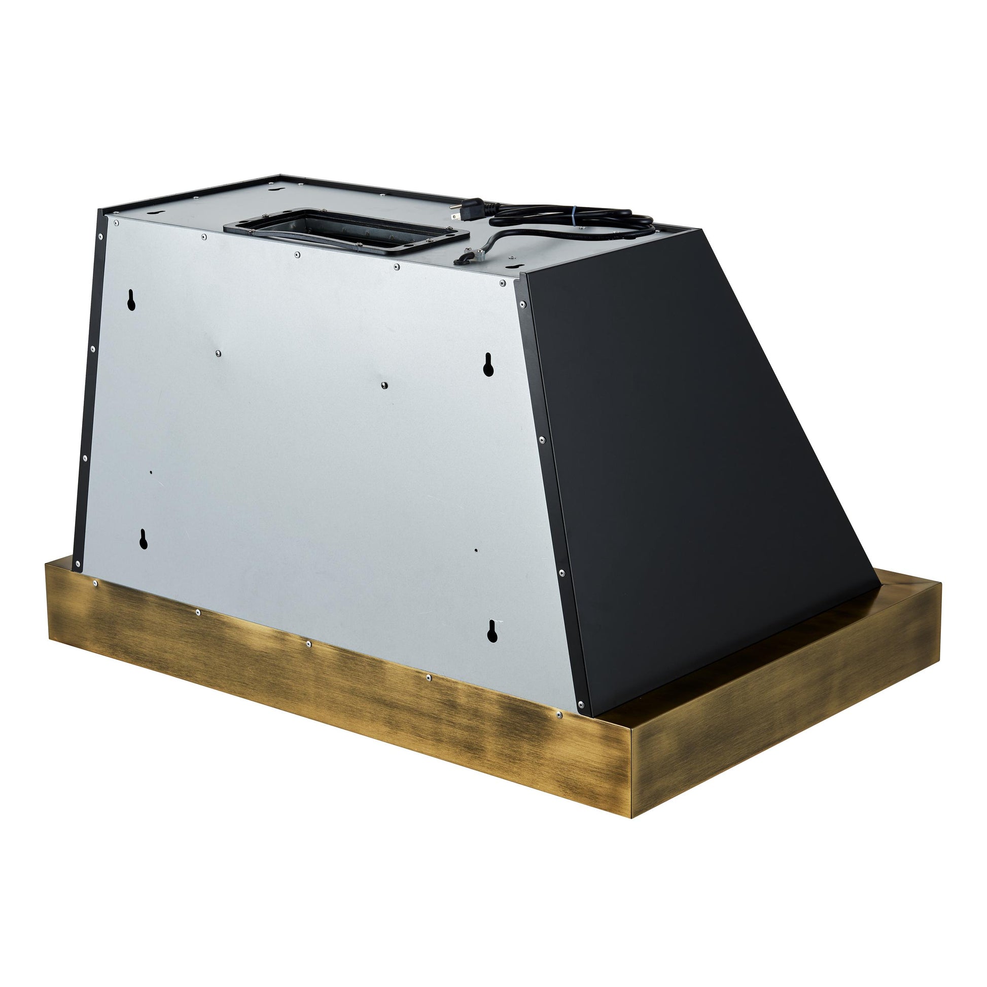 Forno FRHWM507836BLK Forno Vittorio 36-Inch Wall Mount Range Hood, Black With Antique Brass Trim, 424 Cfm Airflow, Dishwasher-Safe Baffle Filters, Remote Control, 3-Speed Fan, Bright Led Lighting.