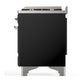 Ilve UMD40FNR3BKC Ilve Umd40Fnr3Bkc Majestic Iii 40 Inch Dual Fuel Range With 6 Burners And Griddle, Dual Function Burner Up To 25,000 Btu (Natural Gas, Triple Glass Door, Glossy Black, Chrome)