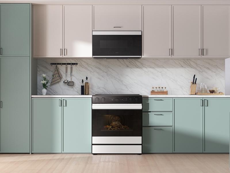 Samsung NSE6DB850012 Bespoke 6.3 Cu. Ft. Smart Slide-In Electric Range With Air Sous Vide & Air Fry In White Glass