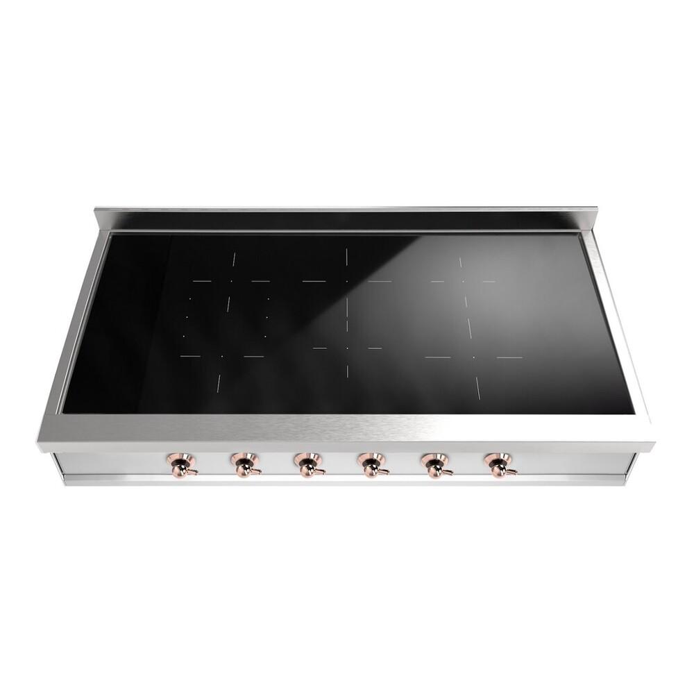 Ilve UHCPI486NSSP Ilve Uhcpi486Nssp Nostalgie Ii 48 Inch Built-In Induction Rangetop With 6 Elements, Stainless Steel (Copper)