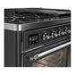 Ilve UM48FNR3MGCLP Ilve Um48Fnr3Mgclp Majestic Iii 48 Inch Dual Fuel Range With 8 Burners And Griddle, Dual Function Burner Up To 25,000 Btu (Liquid Propane, Triple Glass Door, Graphite Matte, Chrome)