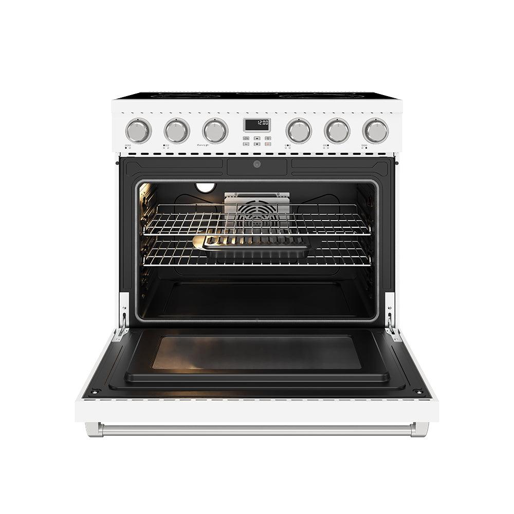 Thor Kitchen ARE36W 36 Inch Electric Range In White - Contemporary Professional