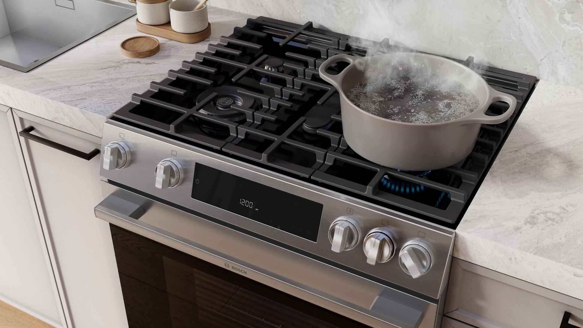 Bosch HGF3050MUC 100 Series, Freestanding Gas Cooker, Stainless Steel
