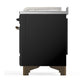 Ilve UM48FSQNR3BKB Ilve Um48Fsqnr3Bkb Majestic Iii 48 Inch Dual Fuel Range With 5 Black Brass Burners, Griddle And French Top, Dual Function Burner Up To 25,000 Btu (Natural Gas, Solid Door, Glossy Black, Burnished)